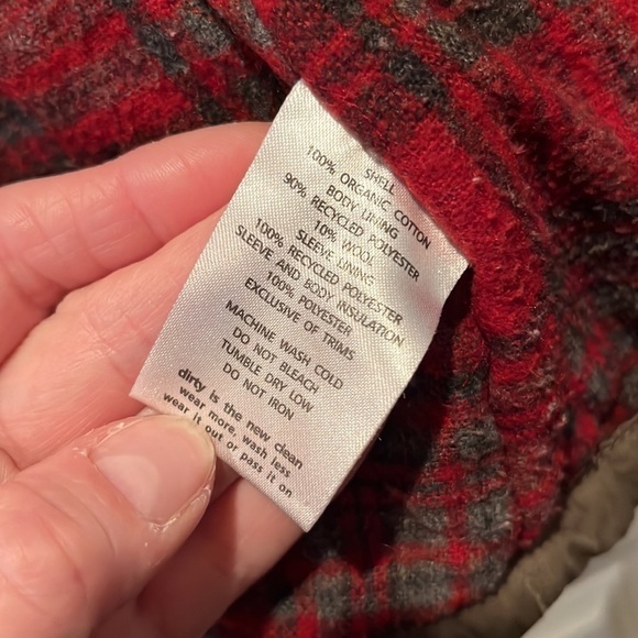 Army green utility flannel lined jacket Horny Toad size m organic cotton/warm - Picture 14 of 14